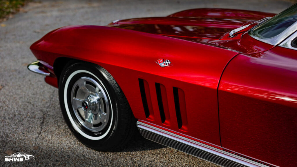 1968 Red Corvette Stingray Auto Detailing and Ceramic Coating - Driver Front Fender High Mid
