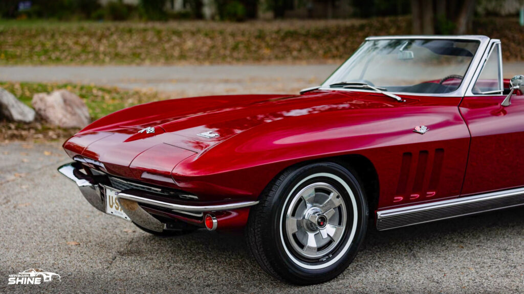 1968 Red Corvette Stingray Auto Detailing and Ceramic Coating - Driver Half Front Mid