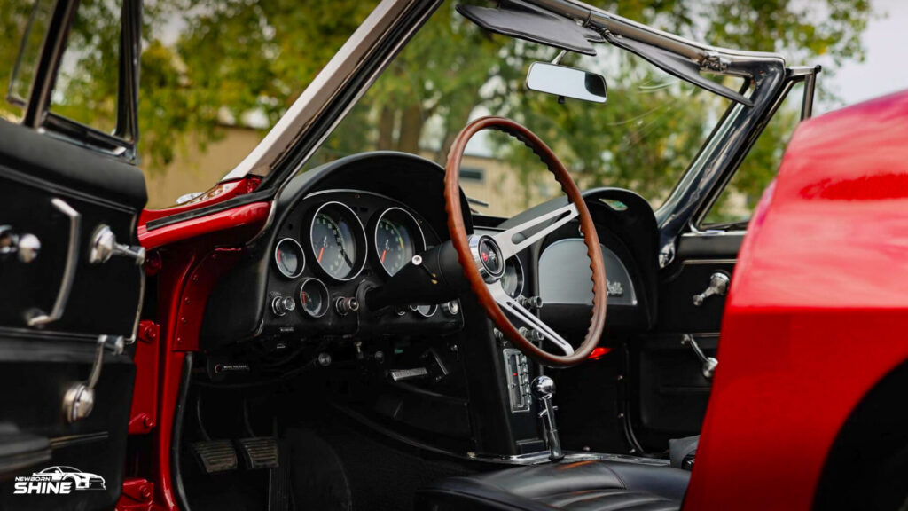 1968 Red Corvette Stingray Auto Detailing and Ceramic Coating - Driver Interior