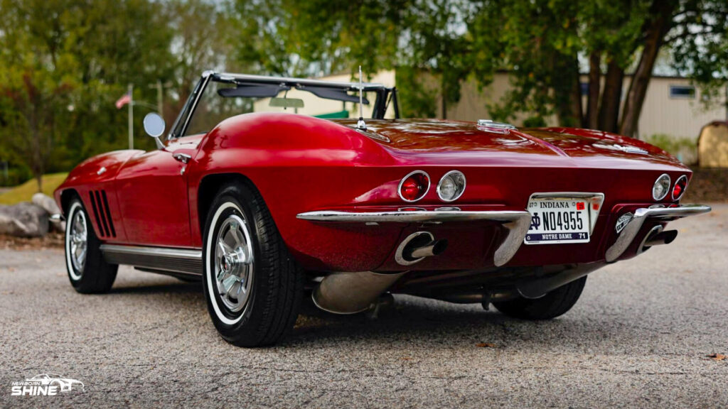 1968 Red Corvette Stingray Auto Detailing and Ceramic Coating - Driver Rear Half Close