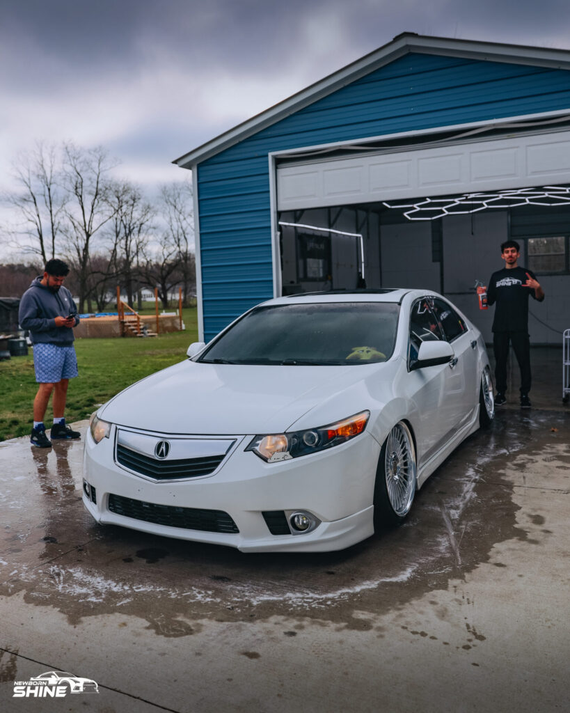 2003 White Acura TLX Auto Detailing - Driver Side Half Far