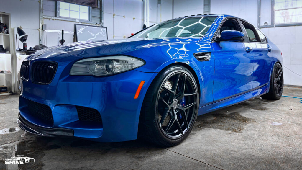 2016 Blue BMW M5 Auto Detailing - Driver Front Half Close