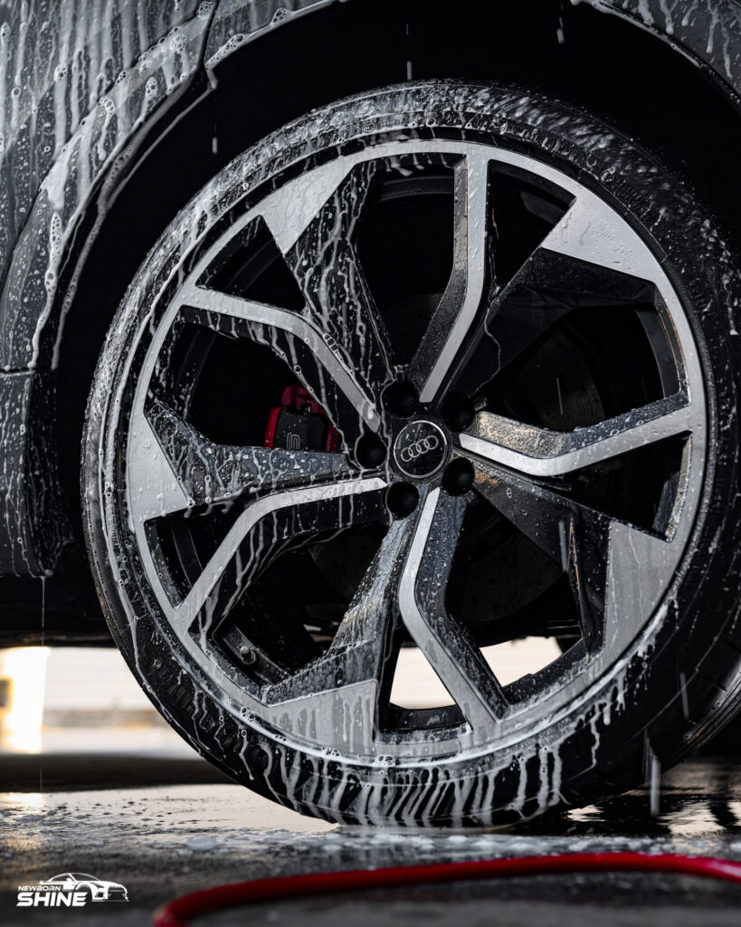 2020 Grey Audi RSQ8 Auto Detailing - Driver Rear Wheel Foamy 1