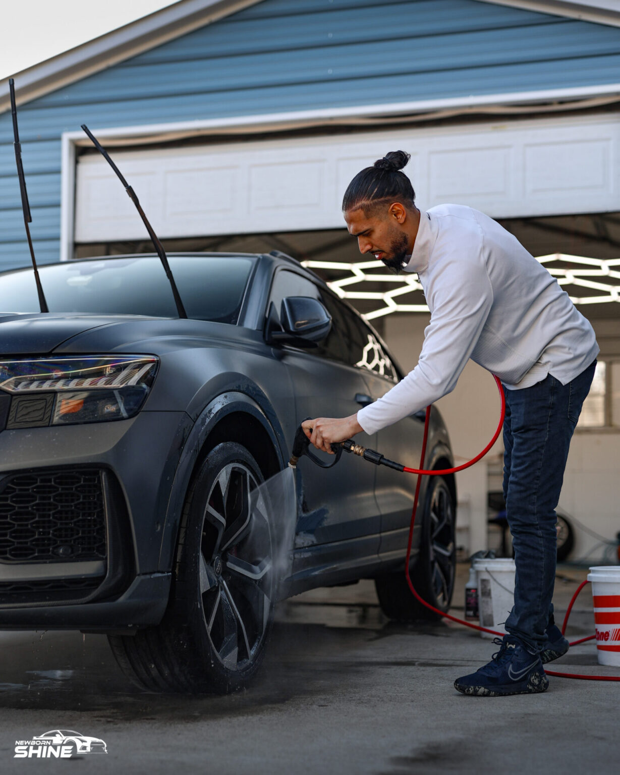 2020 Grey Audi RSQ8 Auto Detailing - Joey Wash 1-6