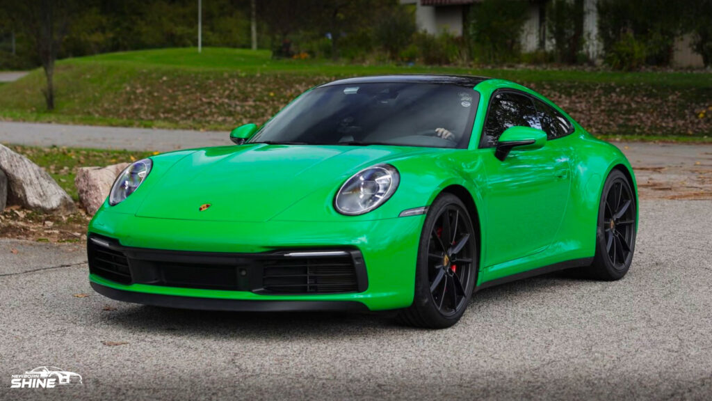 2022 Green Porsche 911 Auto Detailing and Ceramic Coating - Driver Front Half Mid