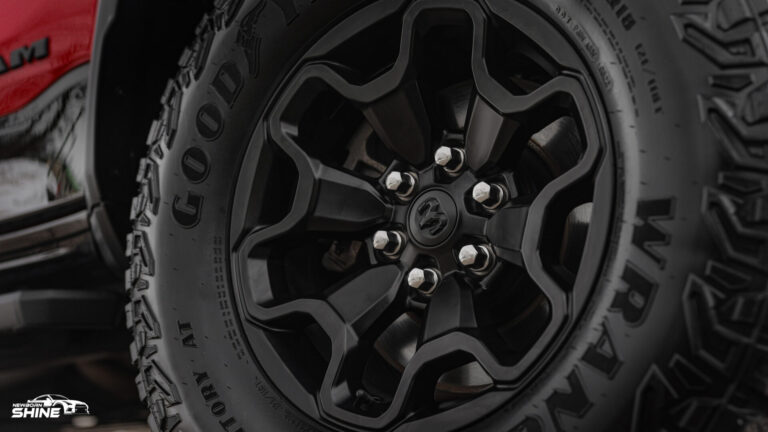 2022 Red RAM TRX Auto Detailing and Ceramic Coating - Passneger Front Wheel Close